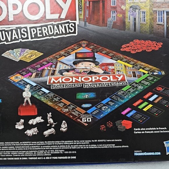 Monopoly  For Sore Losers Board Game Hasbro Parker Brothers English French 2020 - Picture 15 of 16